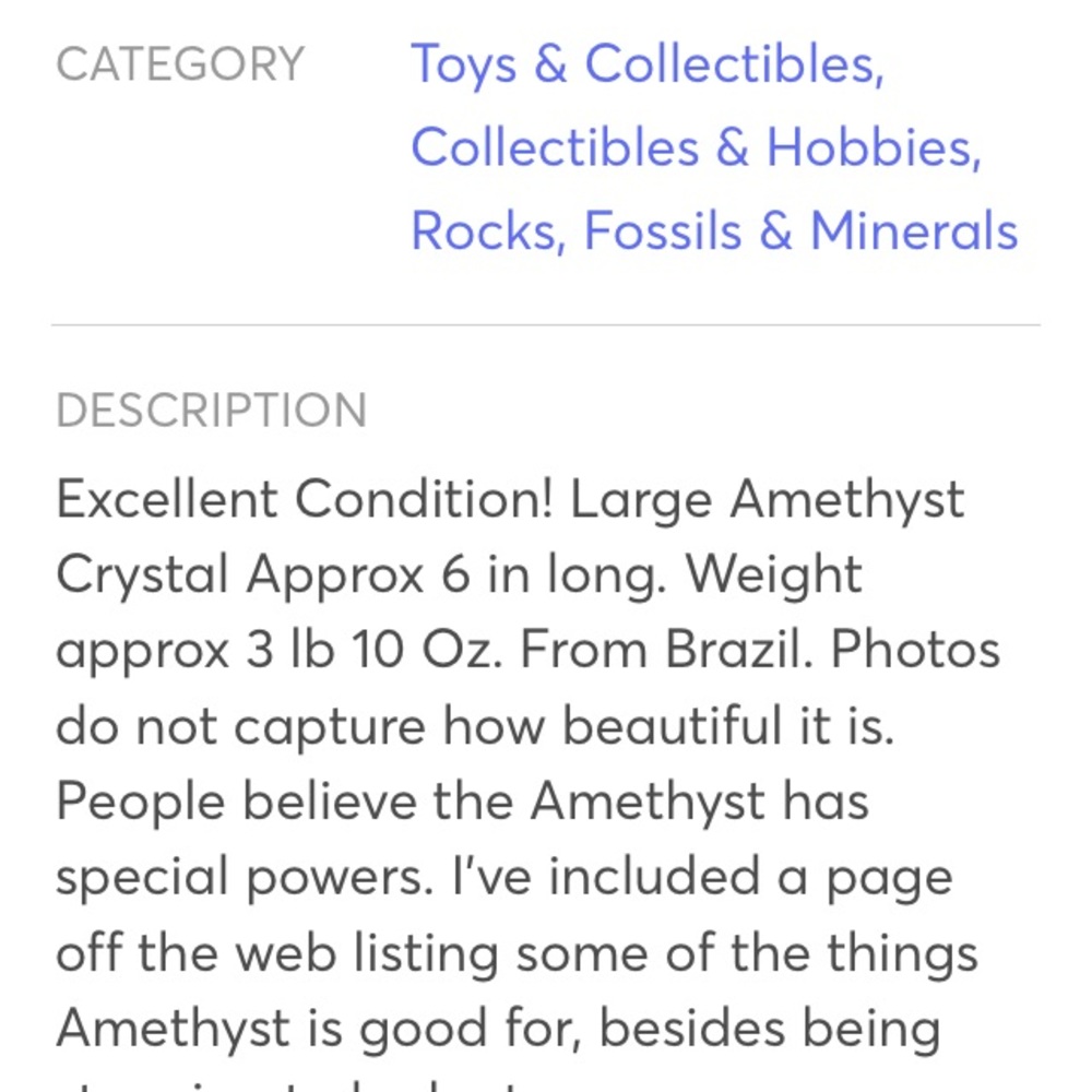 Large Amethyst Crystal - Picture 8 of 8